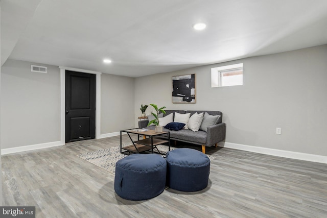 living room featuring hardwood / wood-style flooring