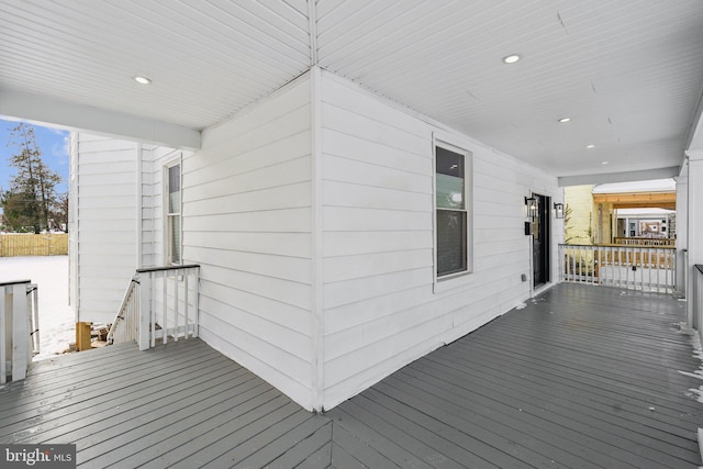 wooden deck with a porch