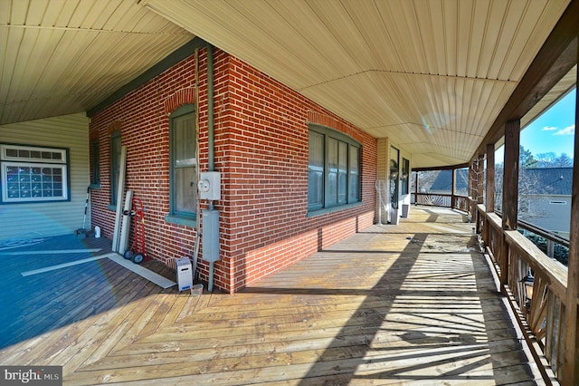 deck with a porch