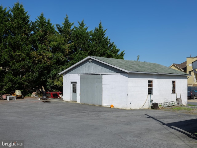 view of garage