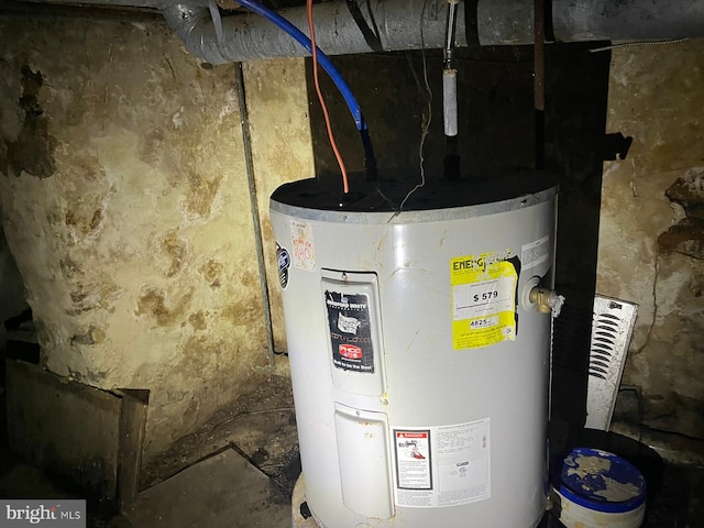 utility room with gas water heater
