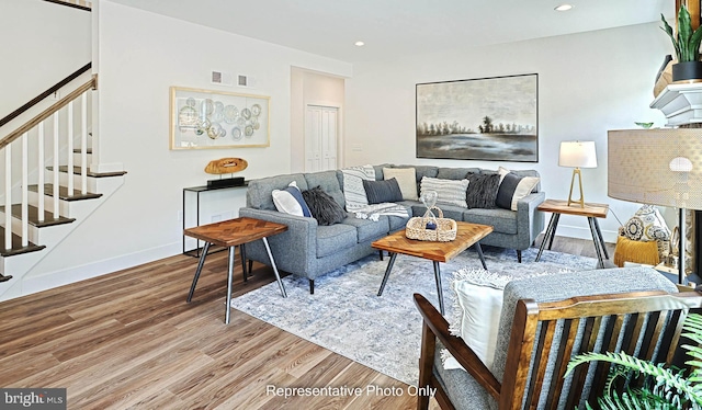 living room featuring hardwood / wood-style floors