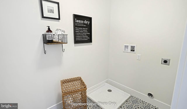 laundry room with washer hookup and hookup for an electric dryer