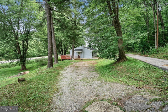 view of yard featuring a deck