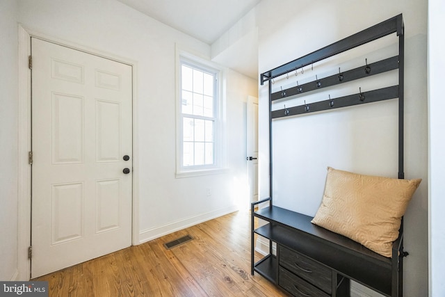 mudroom featuring light hardwood / wood-style flooring