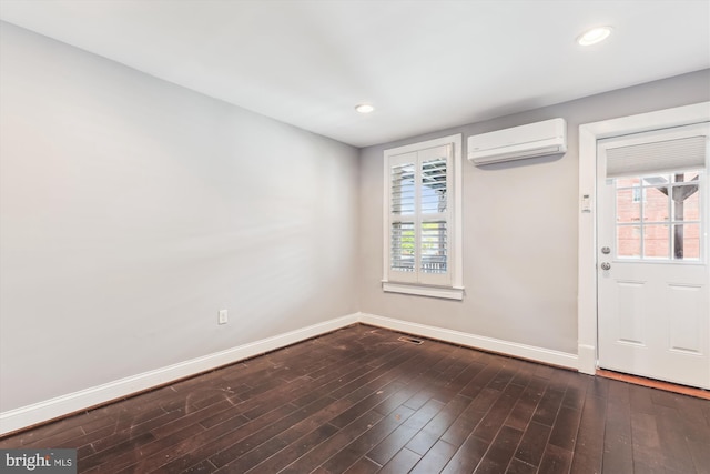 931 Farragut St NW, Washington, DC 20011 - interior space featuring recessed lighting, baseboards, a wall mounted AC, and dark wood finished floors
