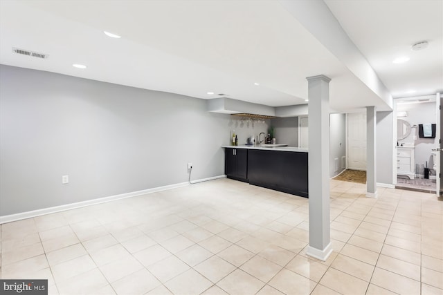 931 Farragut St NW, Washington, DC 20011 - bar with recessed lighting, baseboards, visible vents, and wet bar