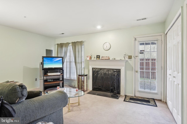 view of carpeted living room