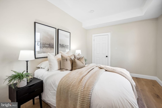 bedroom featuring light hardwood / wood-style flooring