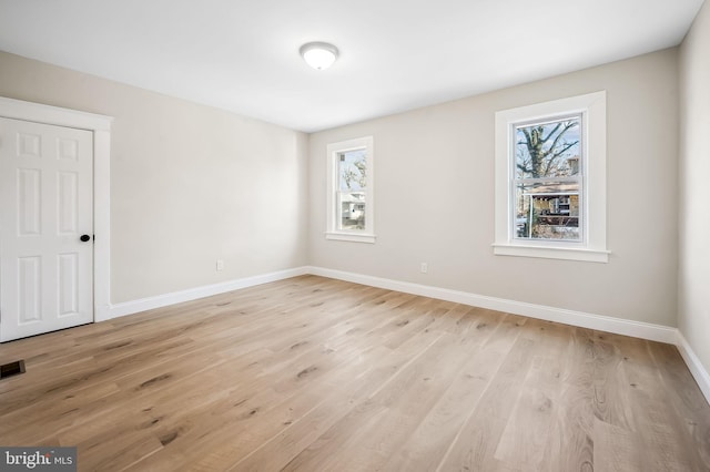 empty room featuring light hardwood / wood-style flooring