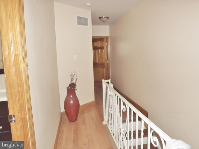 hall featuring light wood-type flooring