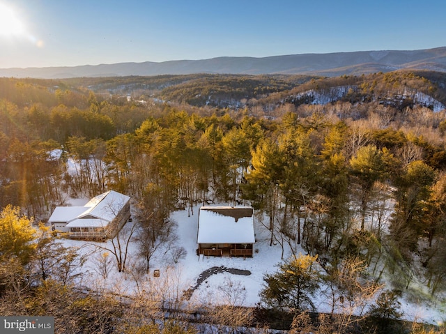 aerial view featuring a mountain view