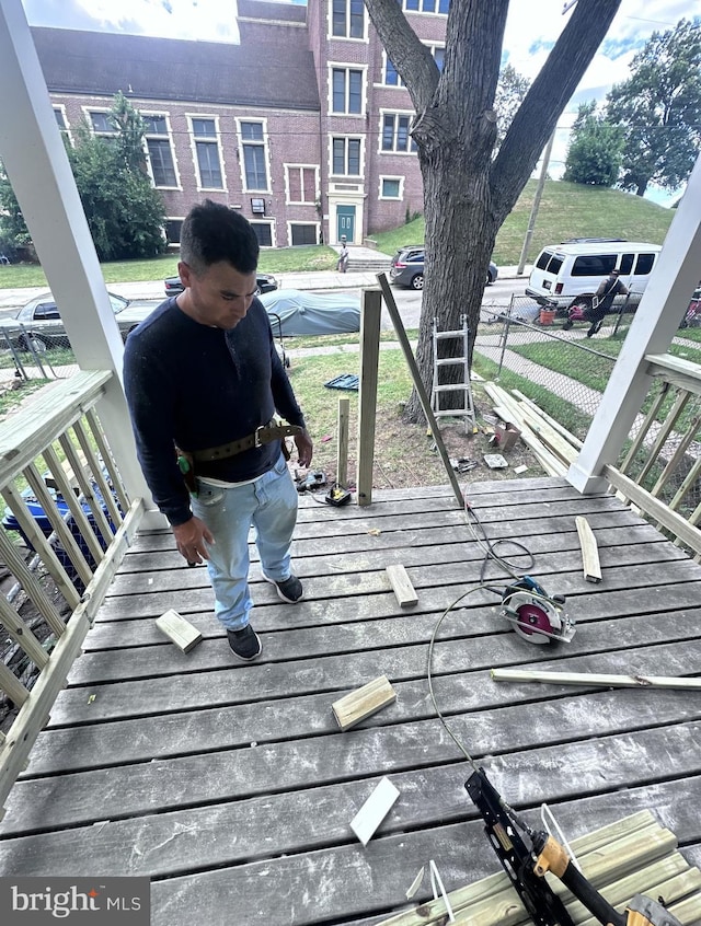 view of wooden deck