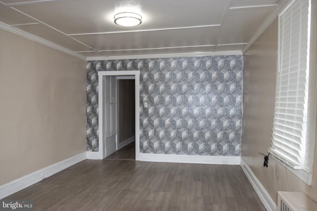 unfurnished room featuring dark hardwood / wood-style flooring