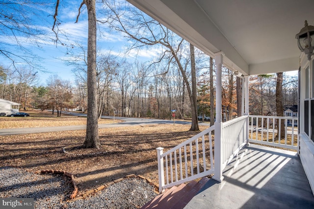 view of yard featuring a porch