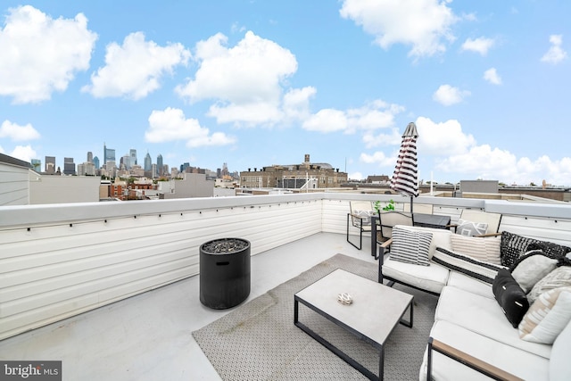 view of patio / terrace featuring a balcony and an outdoor hangout area