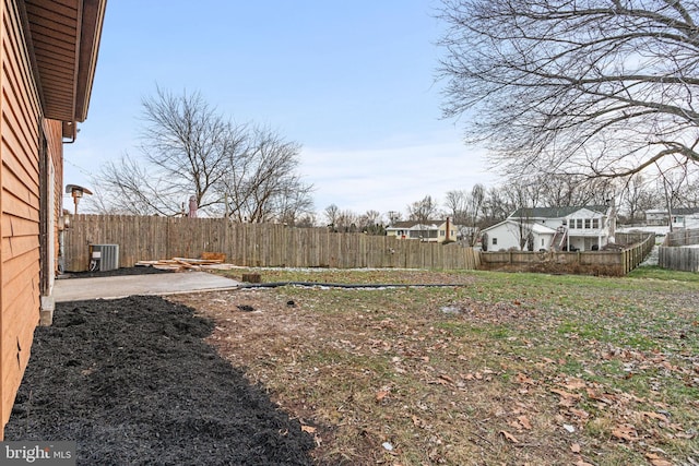 view of yard with a patio and cooling unit