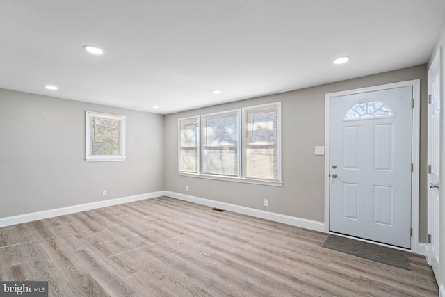 foyer featuring light hardwood / wood-style floors