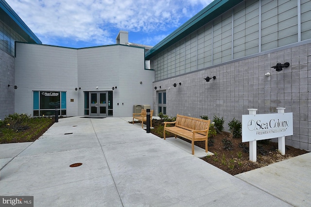 exterior space featuring french doors