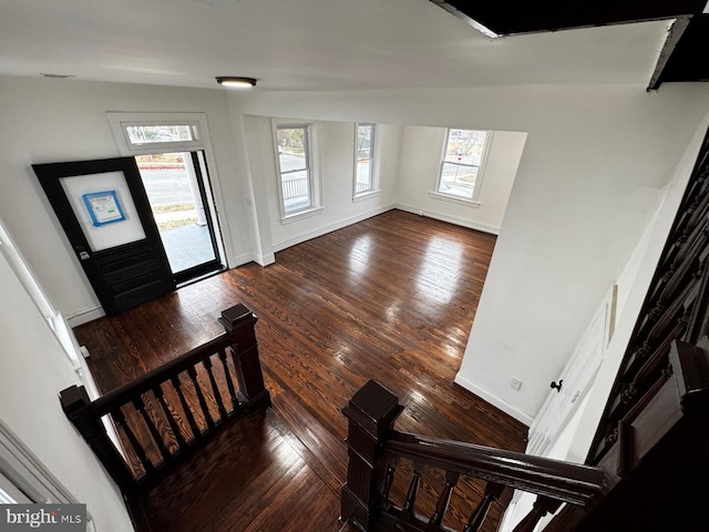 entrance foyer with dark wood-type flooring