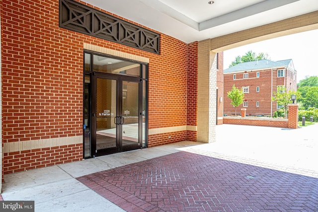 view of exterior entry with french doors