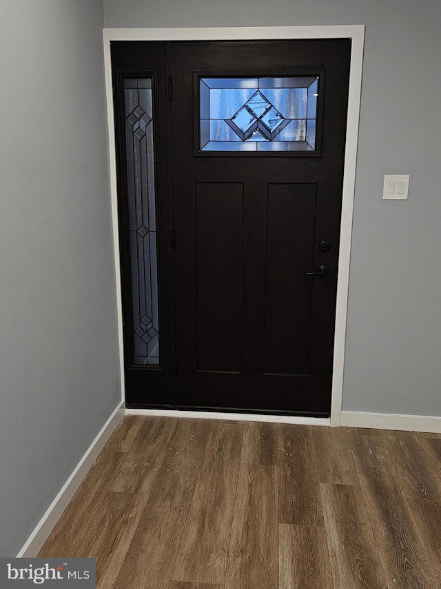 foyer entrance with wood-type flooring