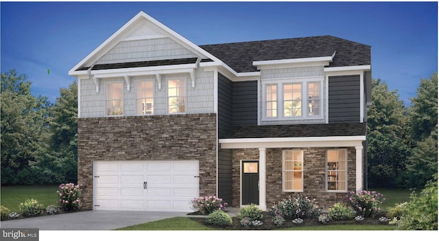 view of front of home featuring a garage