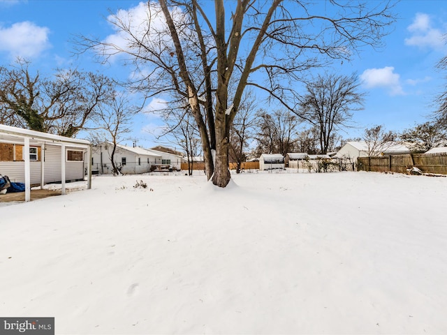 view of snowy yard