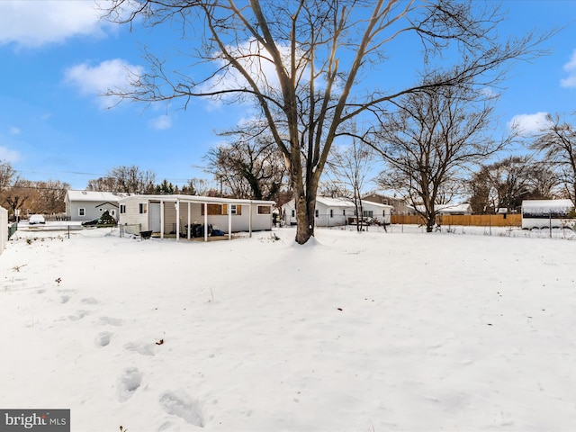 view of snowy yard