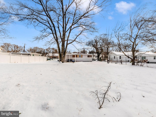 view of snowy yard