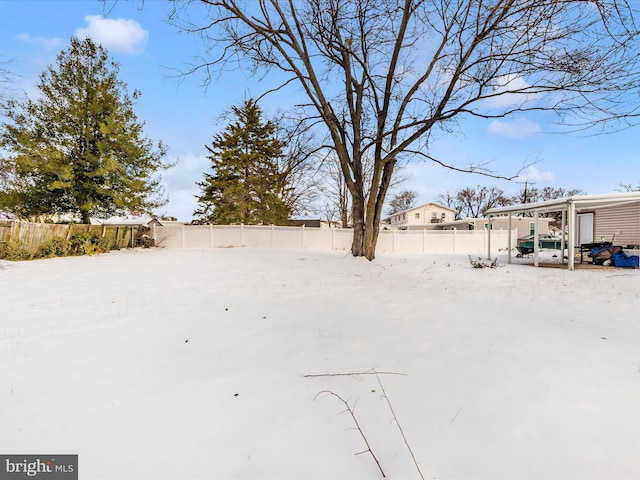 view of snowy yard