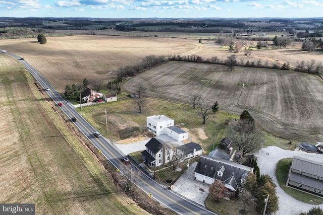 drone / aerial view featuring a rural view