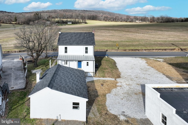 bird's eye view with a rural view