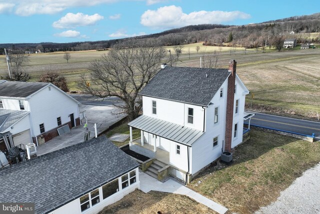 aerial view featuring a rural view