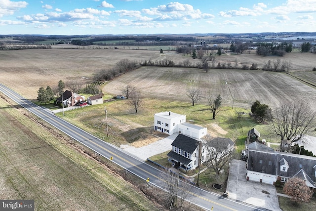 aerial view with a rural view