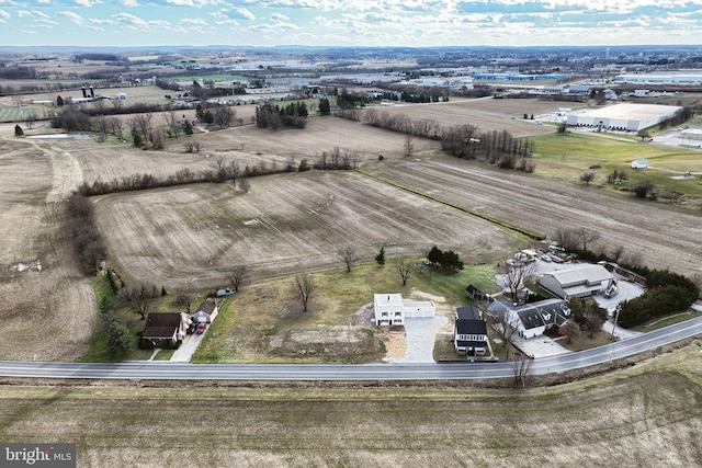 aerial view with a rural view