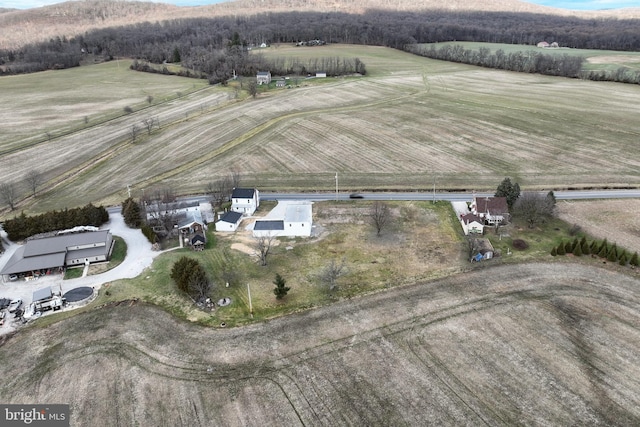 bird's eye view with a rural view