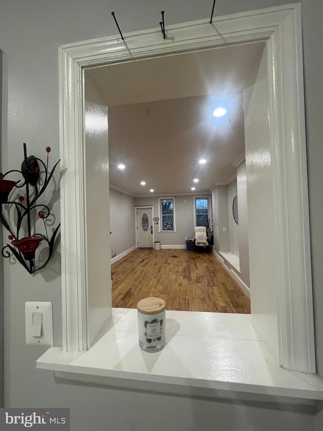 hall featuring hardwood / wood-style floors