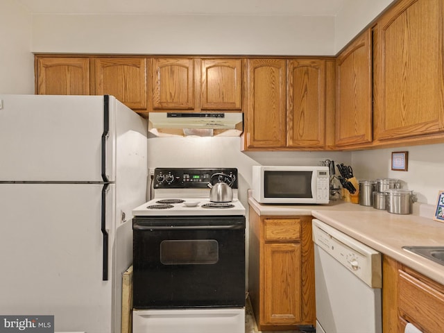 kitchen with white appliances