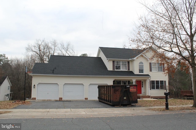 front facade with a garage