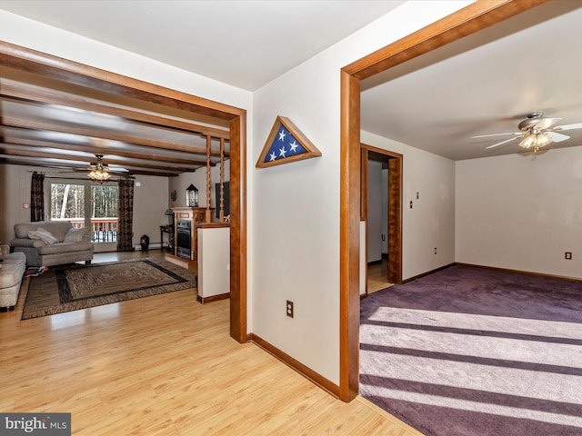 interior space with light hardwood / wood-style floors