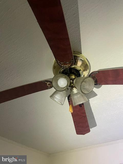 interior details with ceiling fan