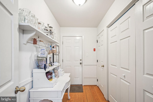 mudroom featuring hardwood / wood-style flooring