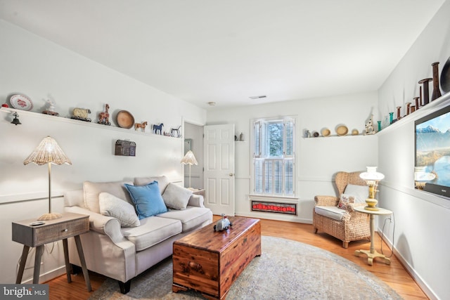 living room featuring hardwood / wood-style floors