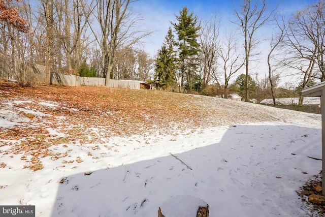 view of snowy yard