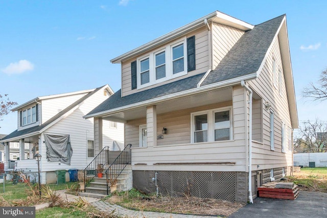 view of front of home featuring covered porch