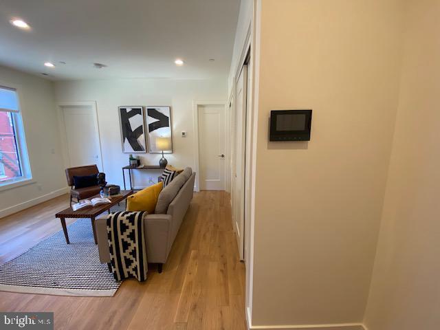 living room featuring light hardwood / wood-style flooring