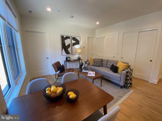 living room featuring light hardwood / wood-style floors