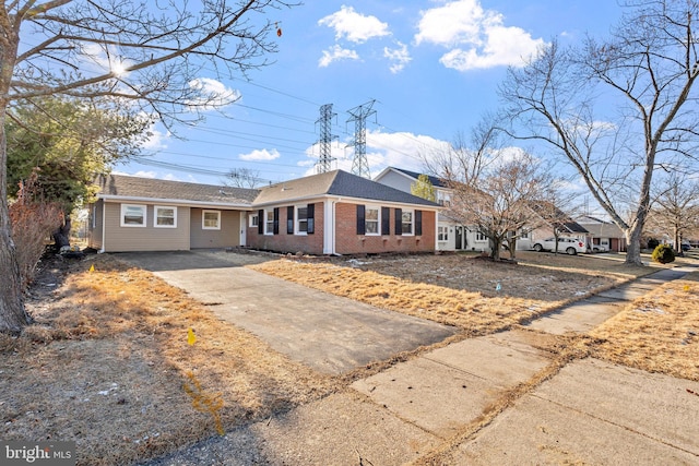 view of single story home