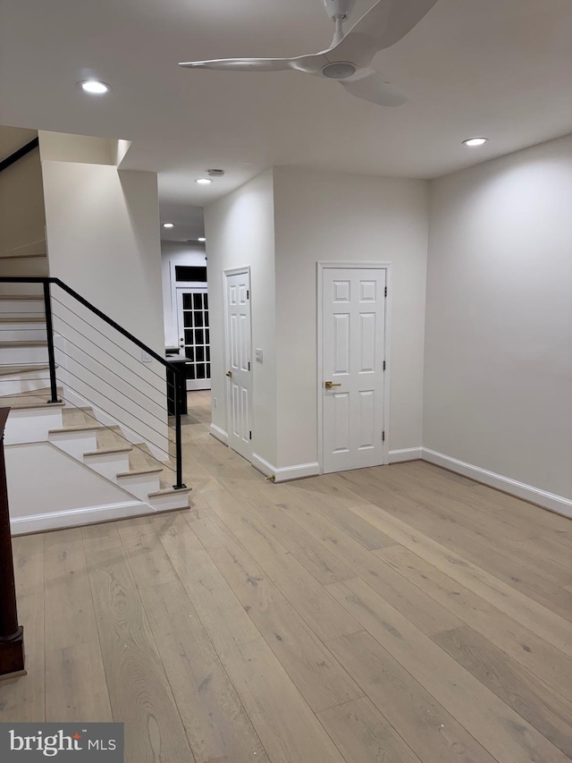 interior space featuring light wood-type flooring